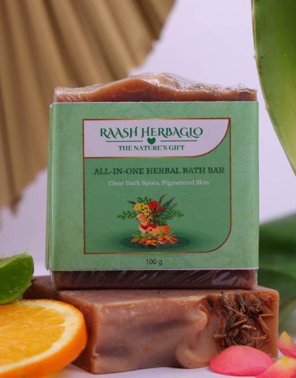 Raash Herbaglo All-in-One Herbal Bath Bar – Herbal Soap for Clear Skin & Dark Spot Reduction